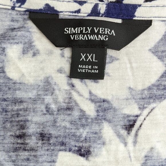 NWOT Woman's Simply Vera-Vera Wang Long Sleeve Top Floral Motif - Picture 4 of 7